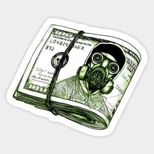 Gas Mask Dollar Sticker